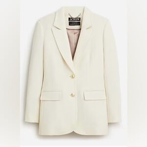 NWT J. Crew Evening Blazer Italian Wool Broadcloth Ivory Sz 2 Retail $348